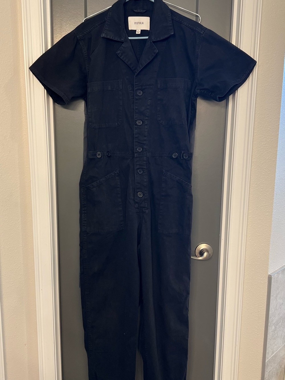 Pistola Women’s Black Short-Sleeve Utility boiler suit jumpsuit size small